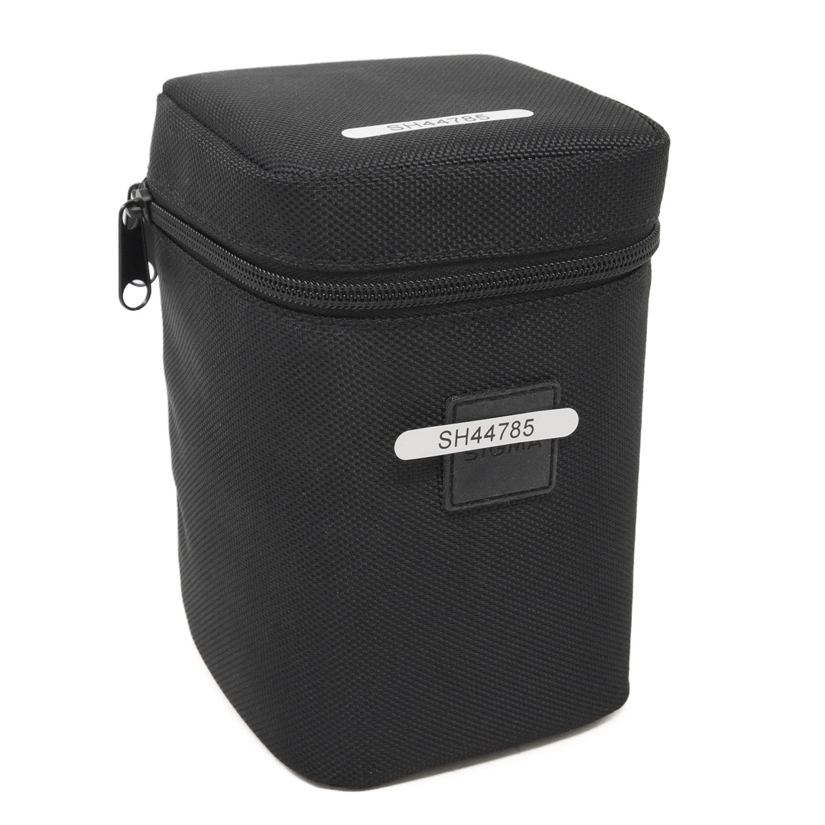 Black rectangular pouch with a zipper on a white background