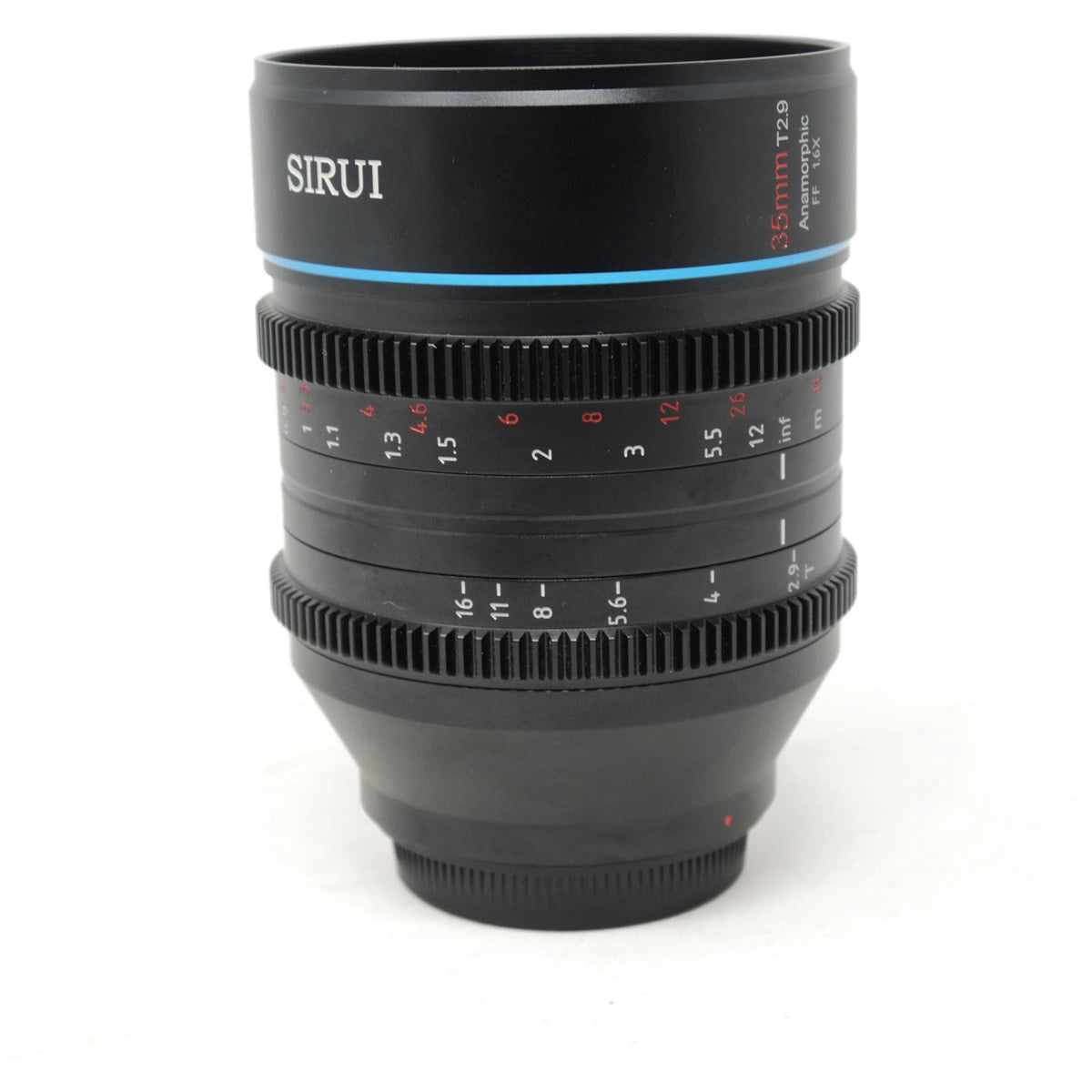 Used Sirui 35mm T2.9 1.6x Full frame Anamorphic Lens L mount - Front angle