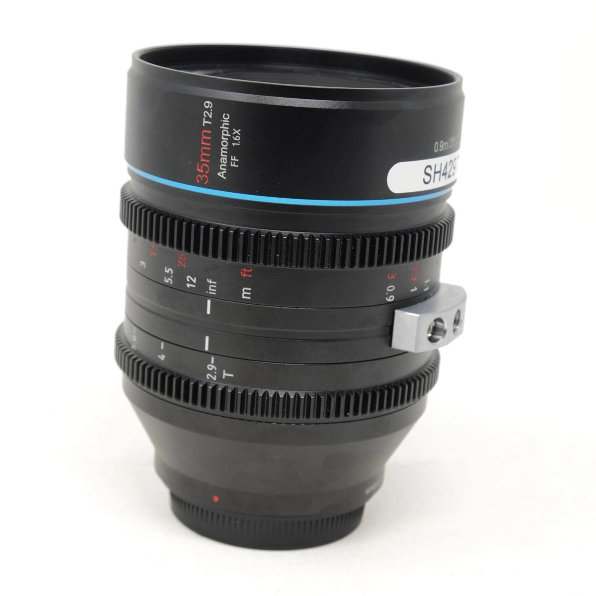 Used Sirui 35mm T2.9 1.6x Full frame Anamorphic Lens L mount - front angle