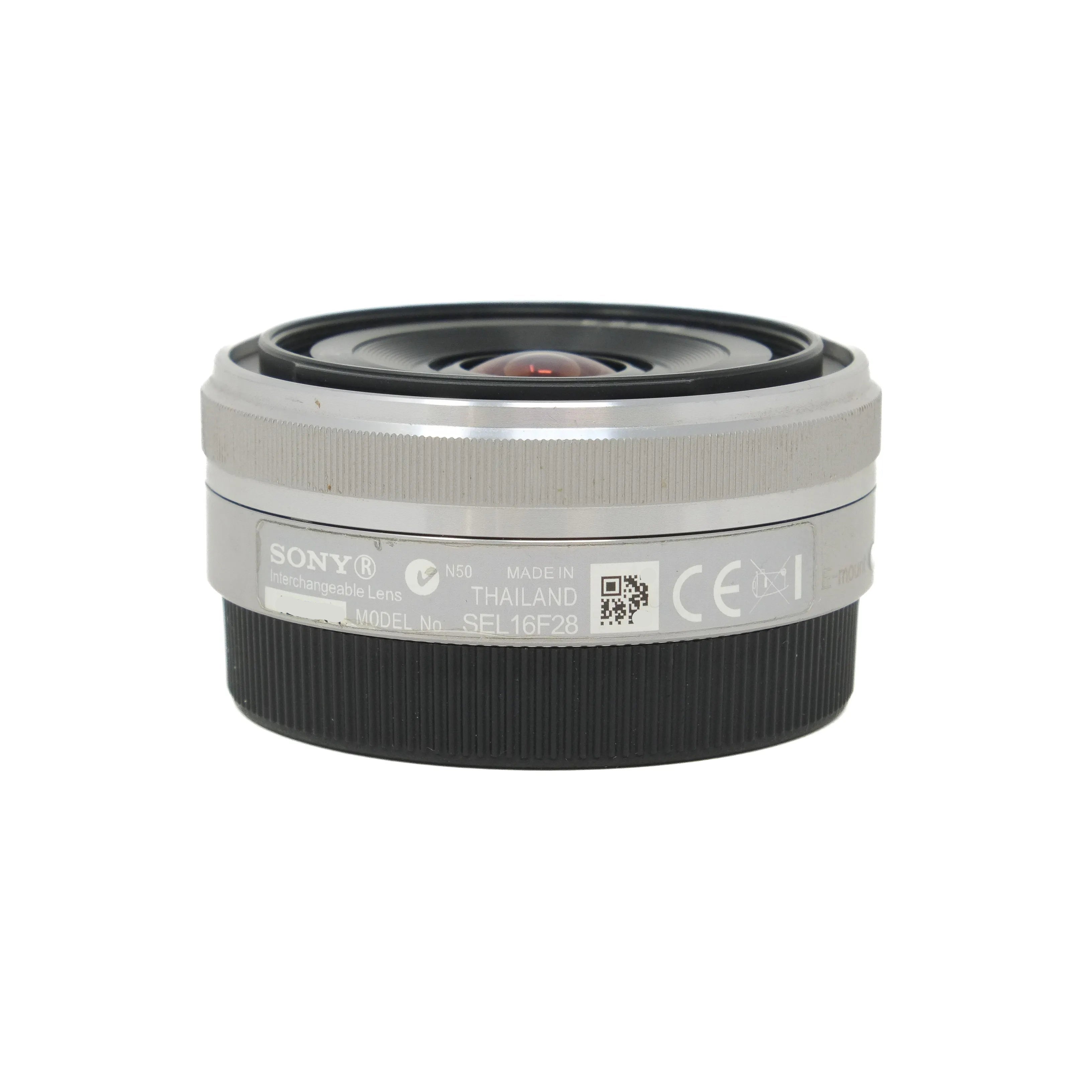 Sony camera lens on a white background