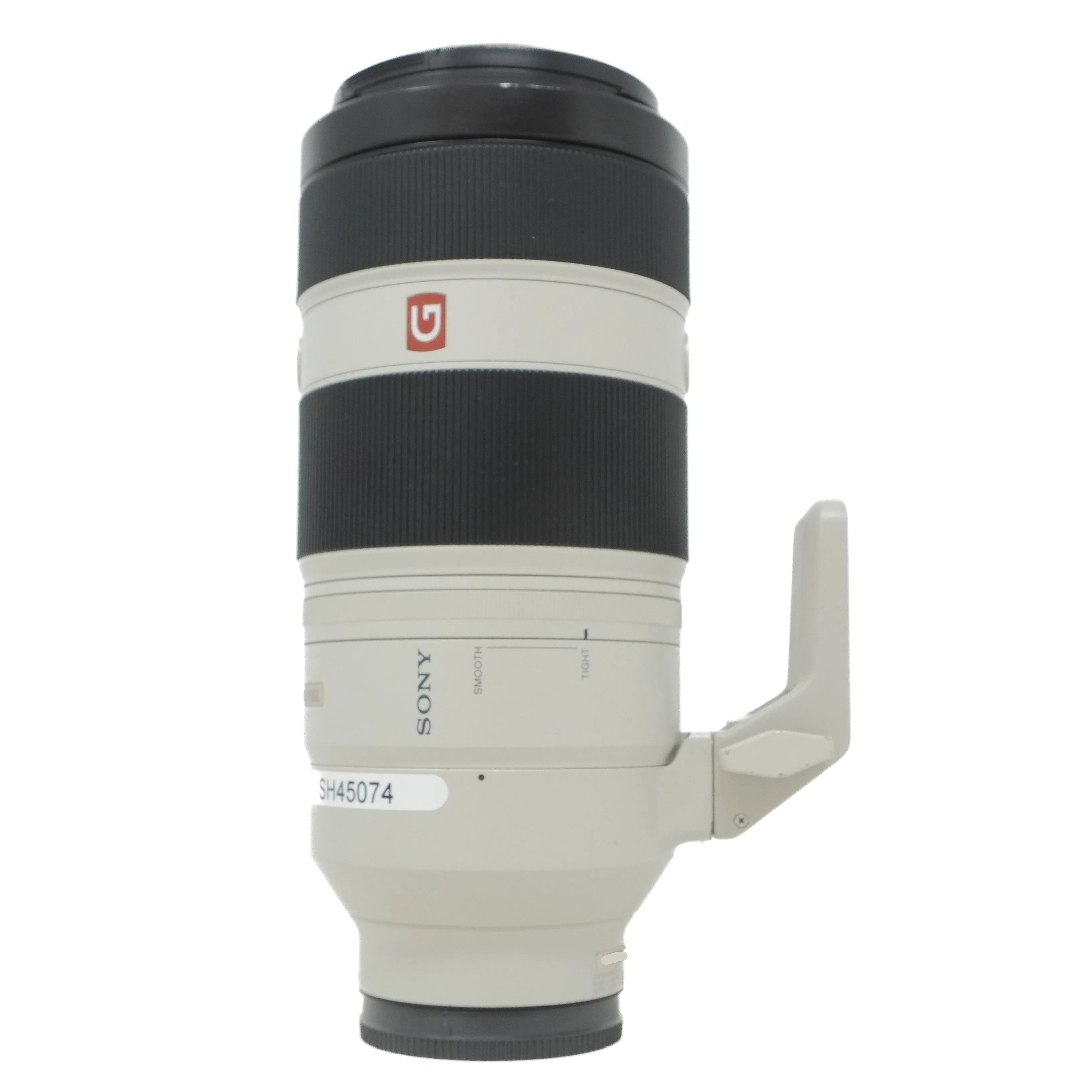 Camera lens with Sony branding on a white background