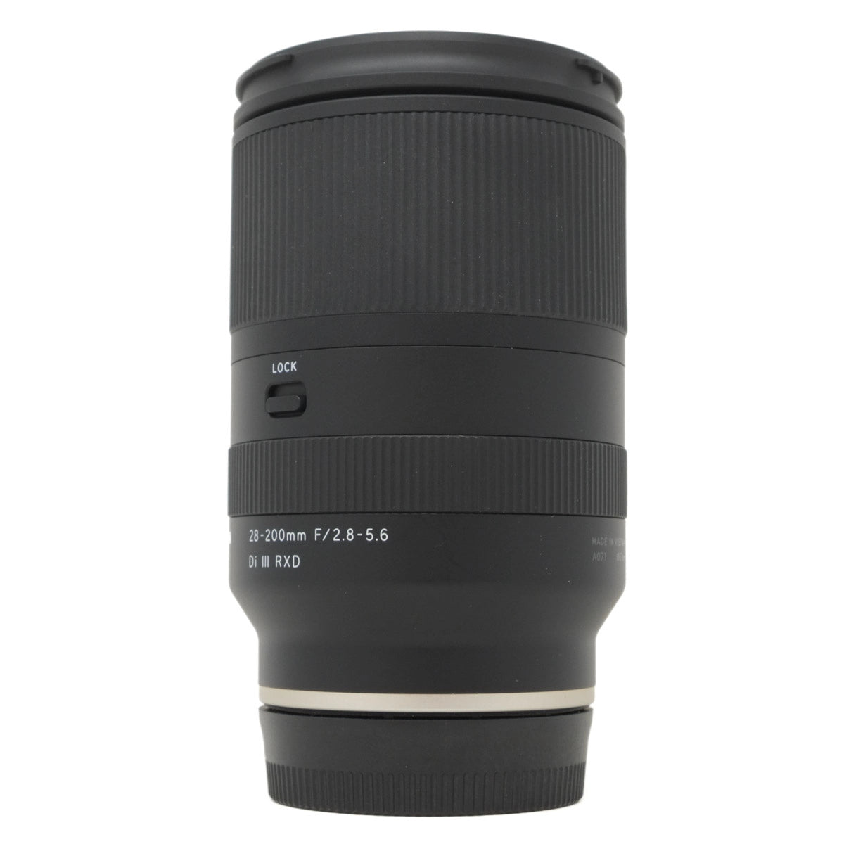 Used Tamron 28-200mm F2.8-5.6 Di III RXD lens in Sony E Mount - side angle