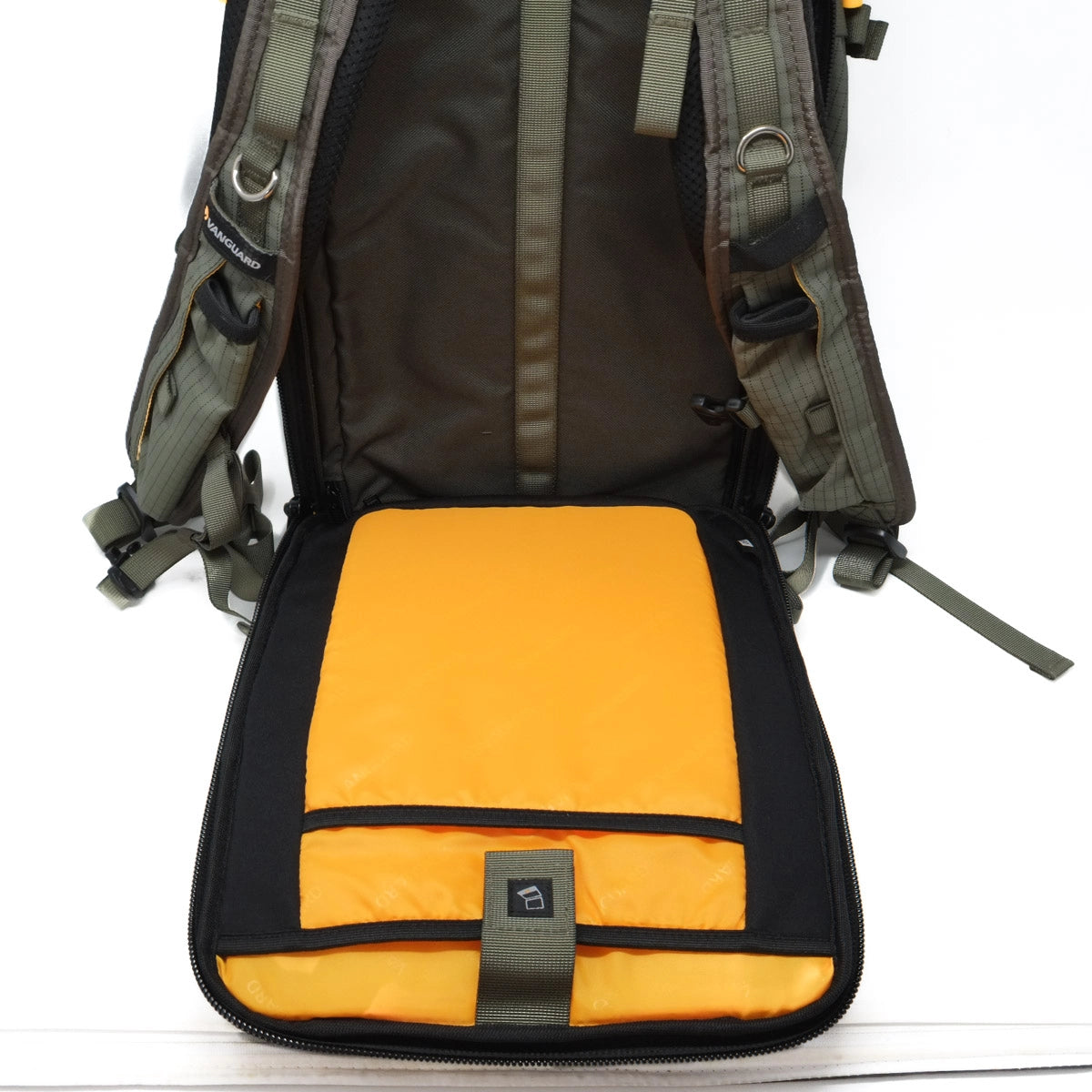 Backpack with a interior compartment on a white background