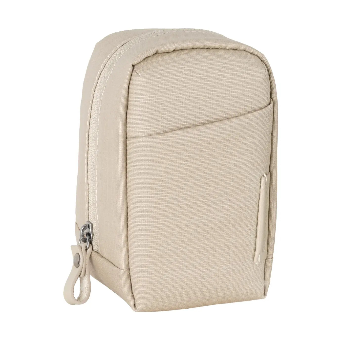 Beige travel pouch on a white background