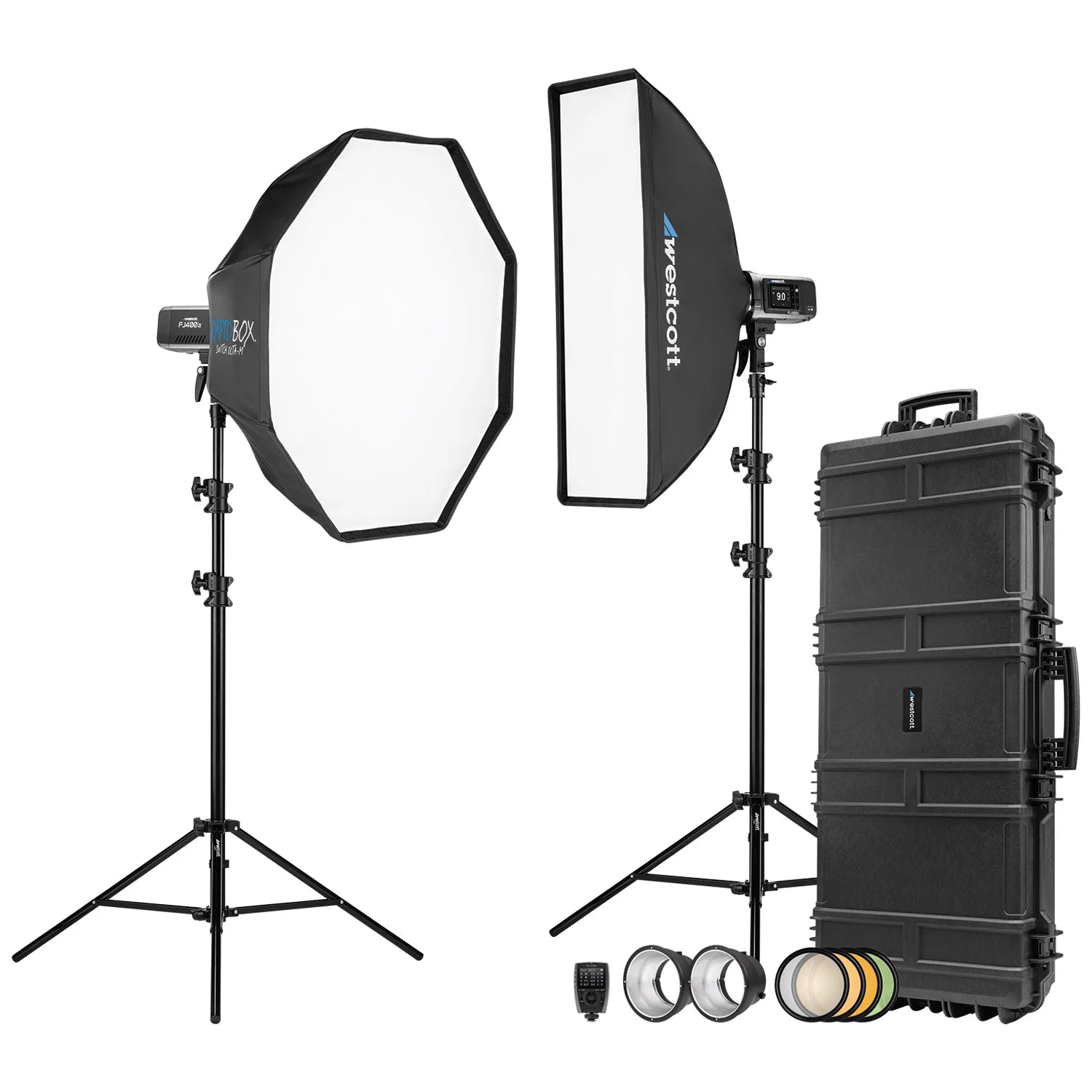 Westcott FJ400 II Strobe 2-Light Location Hard Case Kit with FJ-X3 M Universal Wireless Trigger - (5715M)