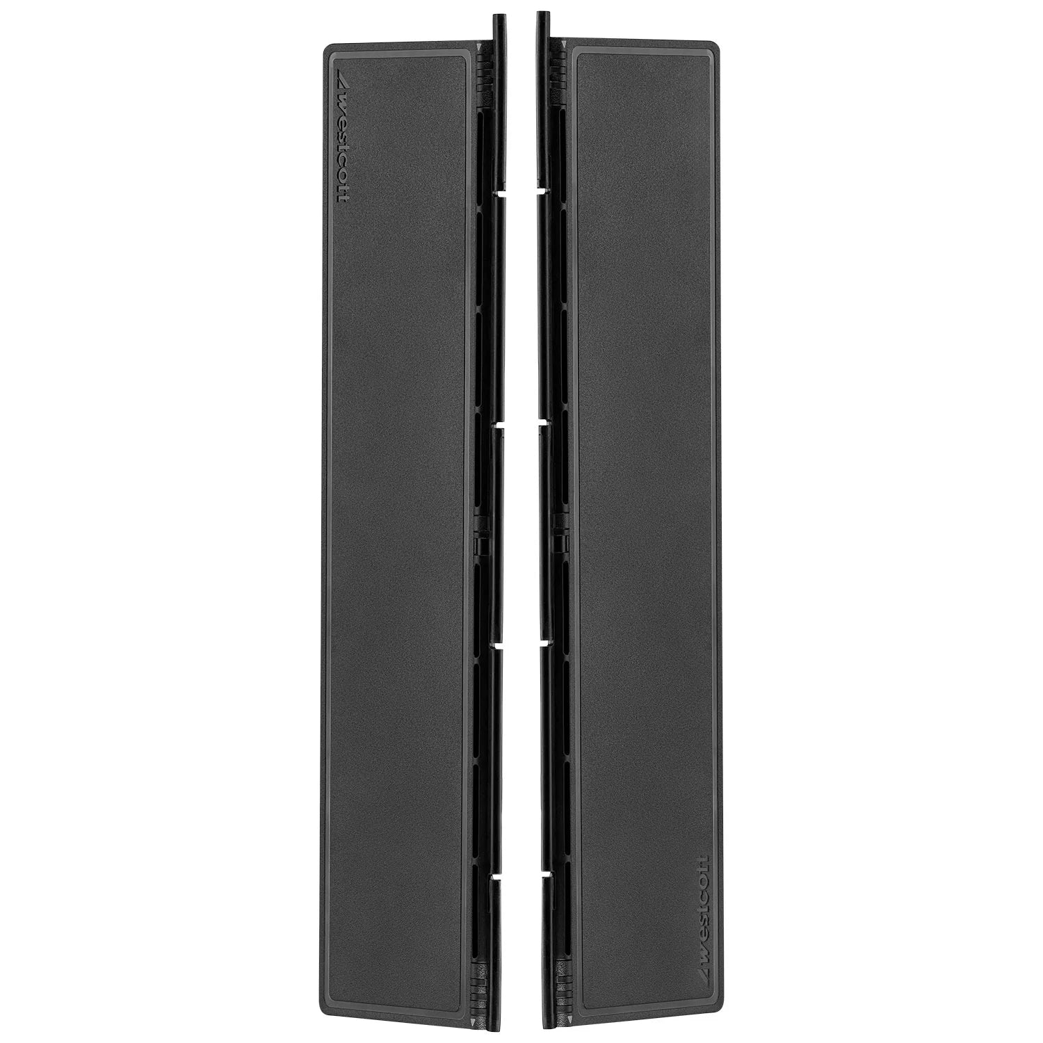 A pair of black Westcott Ice Light 3 Barndoors with multiple adjustable flaps for light control.