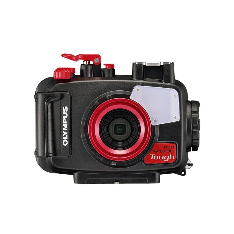OM System TG-7 Tough Digital Camera - Red with Olympus PT-059 Underwater Housing