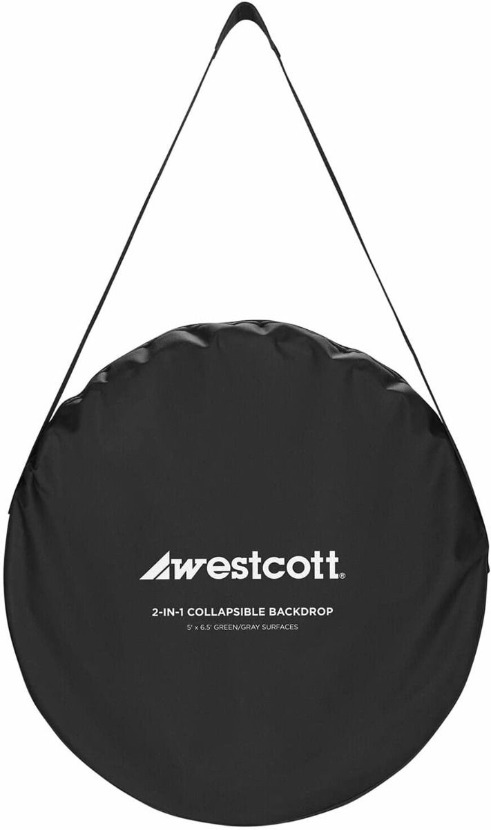 Westcott Collapsible 2-in-1 Grey & Green Screen Backdrop (5' x 6.5')