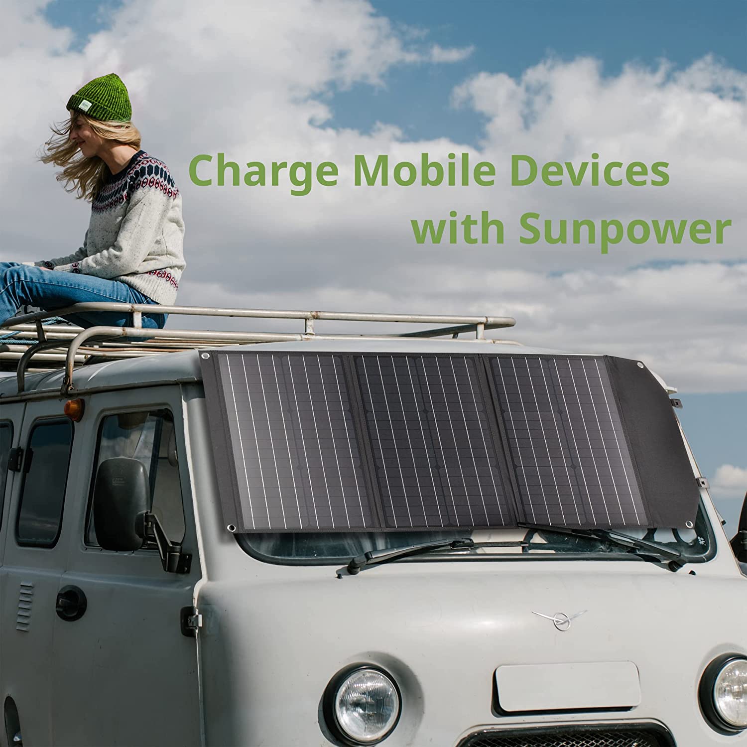 BRESSER Mobile Solar Charger 90 Watt with USB and DC output