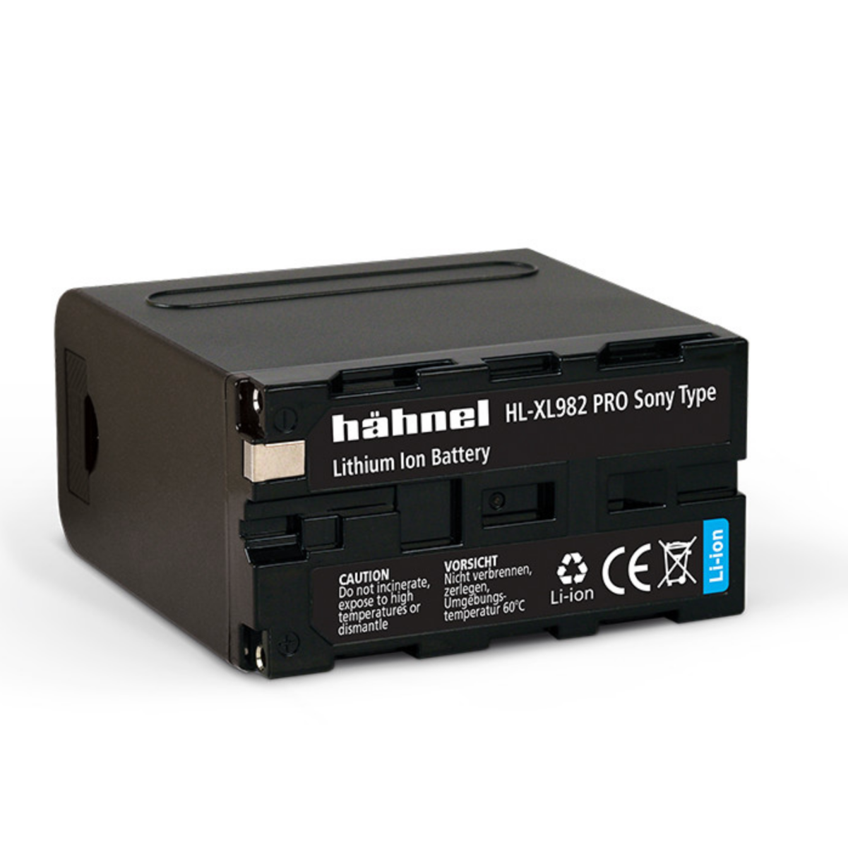 Hahnel lithium ion battery for Sony camera on a white background