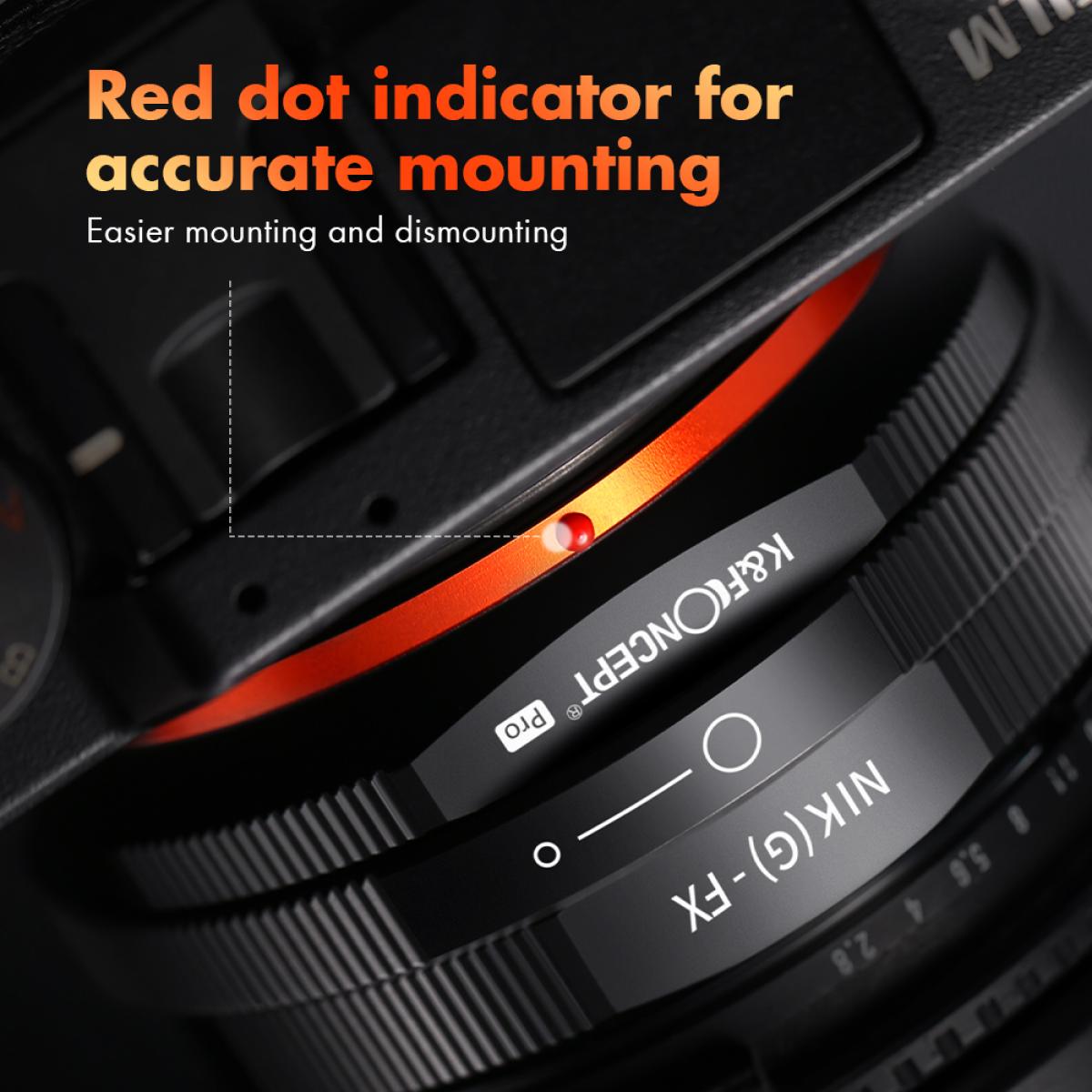 K&F concept Nikon NIK(G)-FX PRO high precision lens adapter (orange) K&F Concept Lens Adapter KF06.443