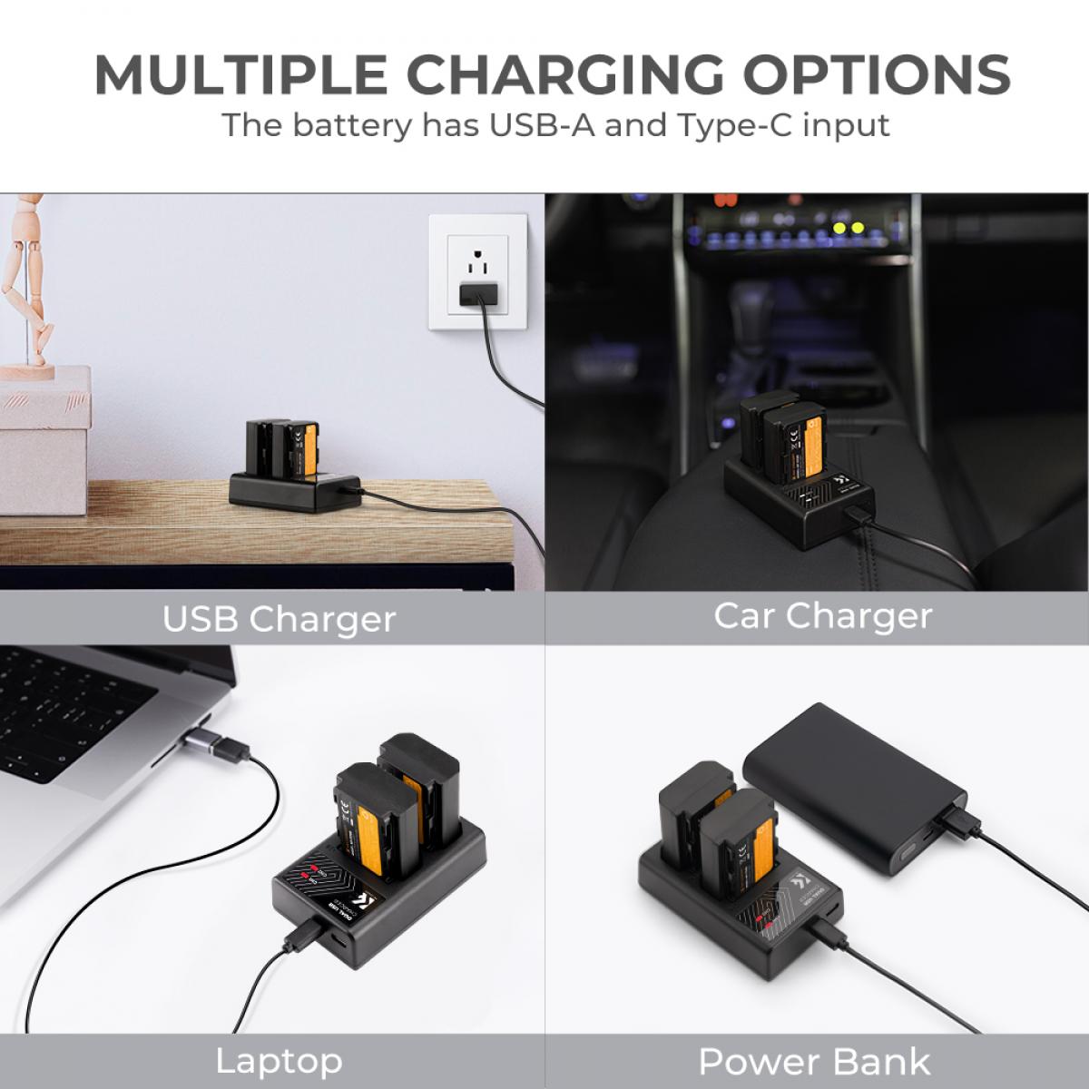 K&F Concept NP-FZ100 sony battery and dual slot battery charger kit