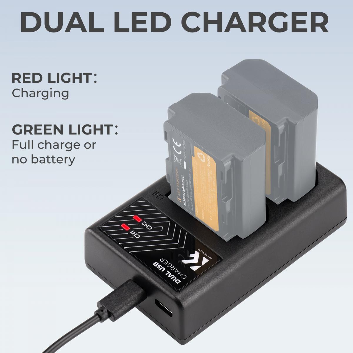 K&F Concept Sony NP-FZ100 Dual Slot Quick Battery Charger
