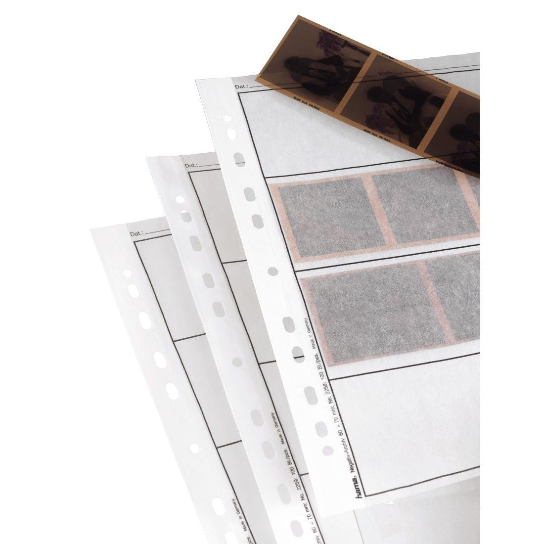 Product Image of Hama 120 Negative Strip Sleeves 100 Storage Ring Binder Pages - translucent