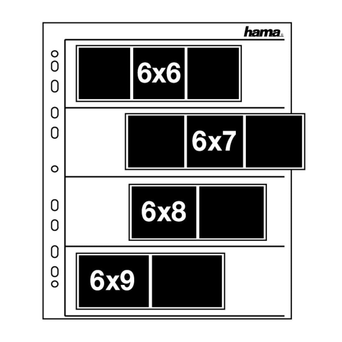 Hama 120 Negative Strip Sleeves 100 Storage Ring Binder Pages - translucent