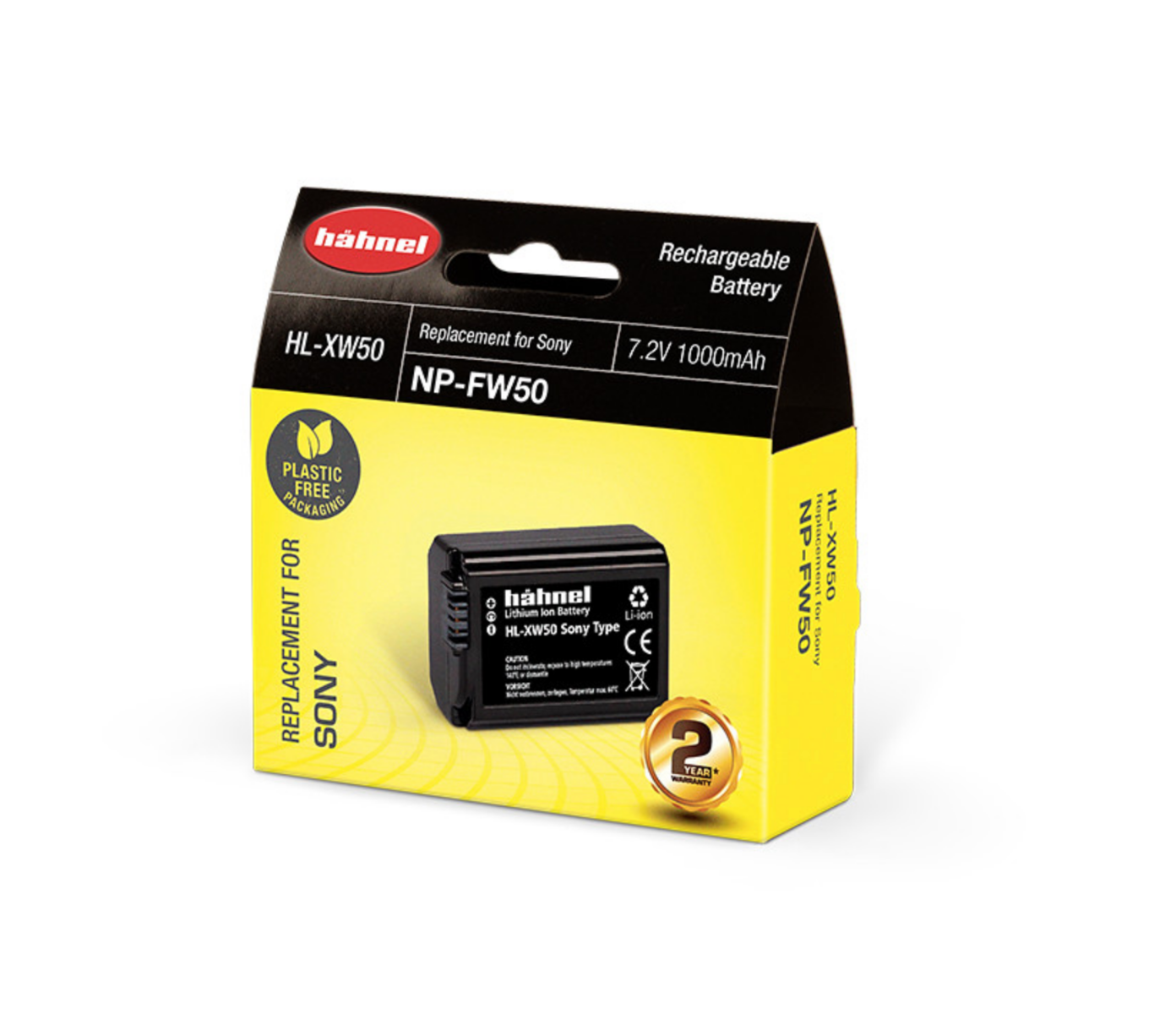 Hahnel HL-XW50 Battery for (Sony FW50) - Compatible with A6400, 6500, NEX, A33 and others