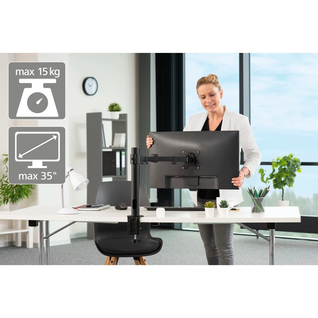 Monitor Bracket Height Adjustable Swivel Tilt Extendable 13" - 35"