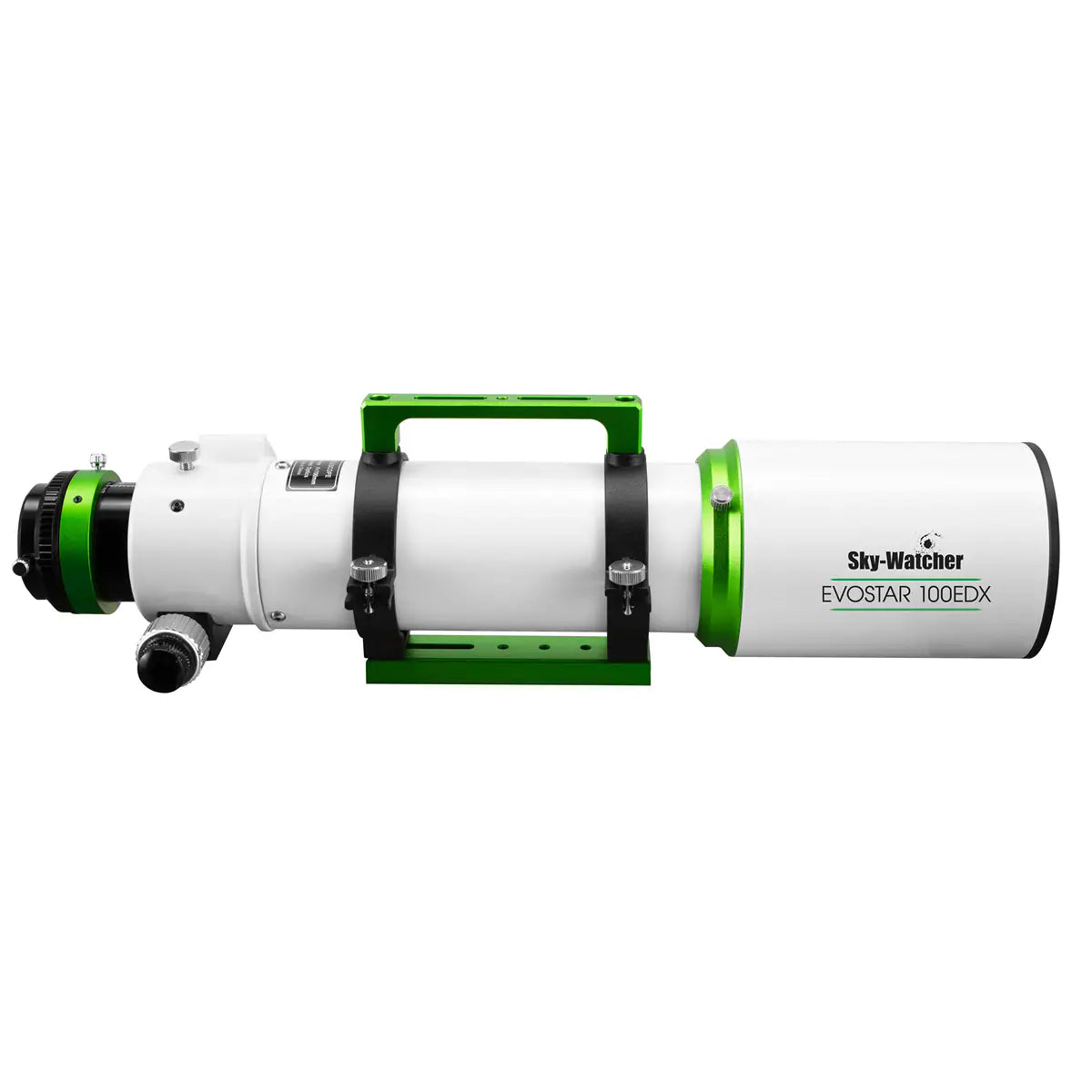 Sky-Watcher Evostar 100EDX telescope on a white background