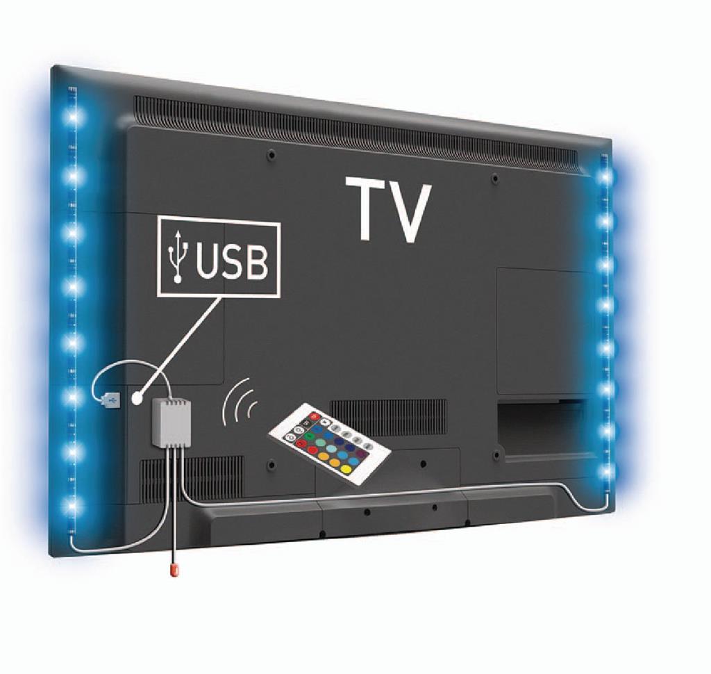 Konig KNM-ML2RGB USB TV-mood light LED 2 strips 50 cm RGB