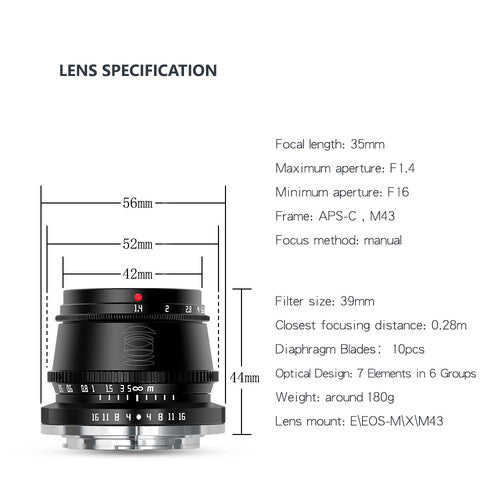 TTArtisan 35mm f1.4 Lens - Fujifilm X Mount
