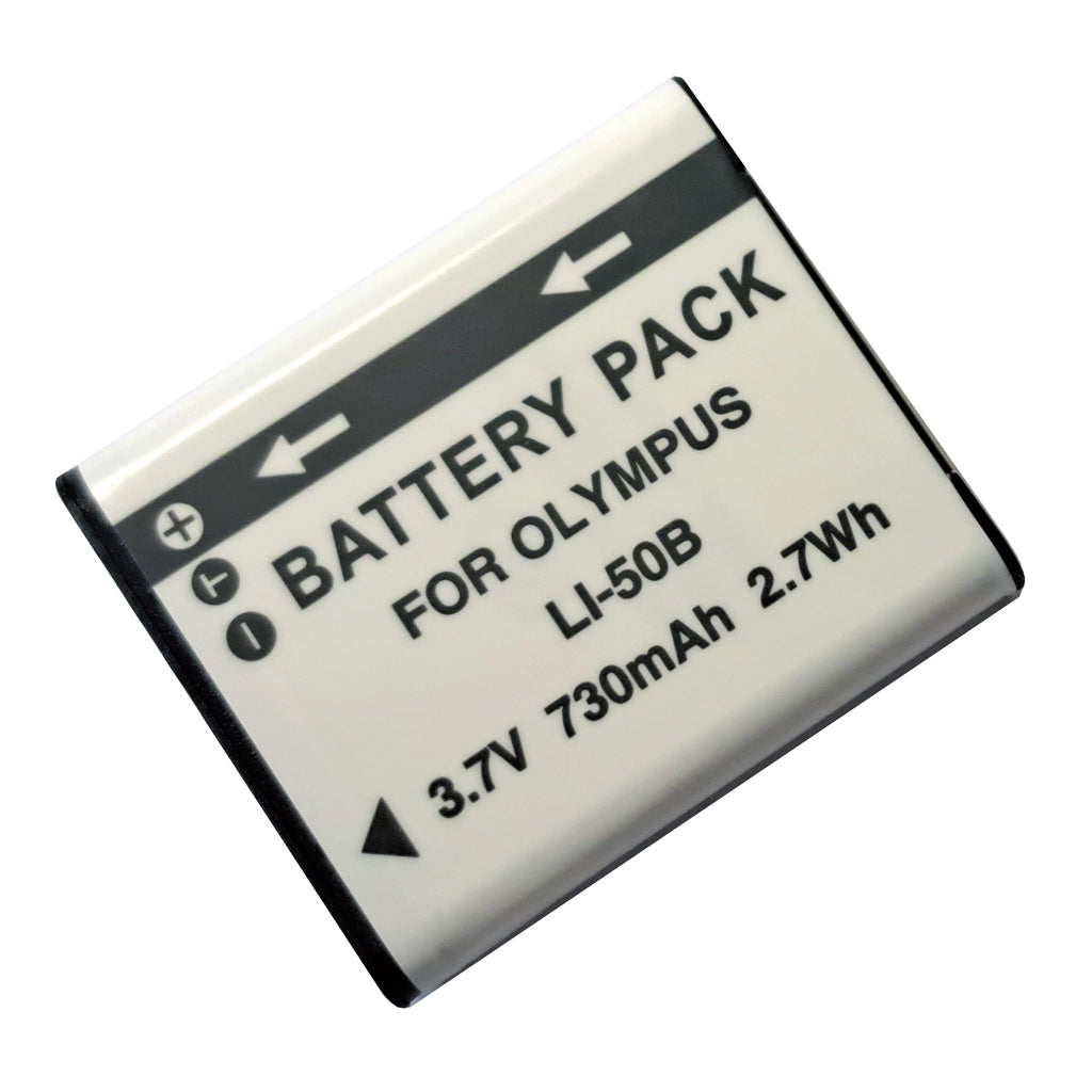 2-Power Olympus Li-50B Battery front angle