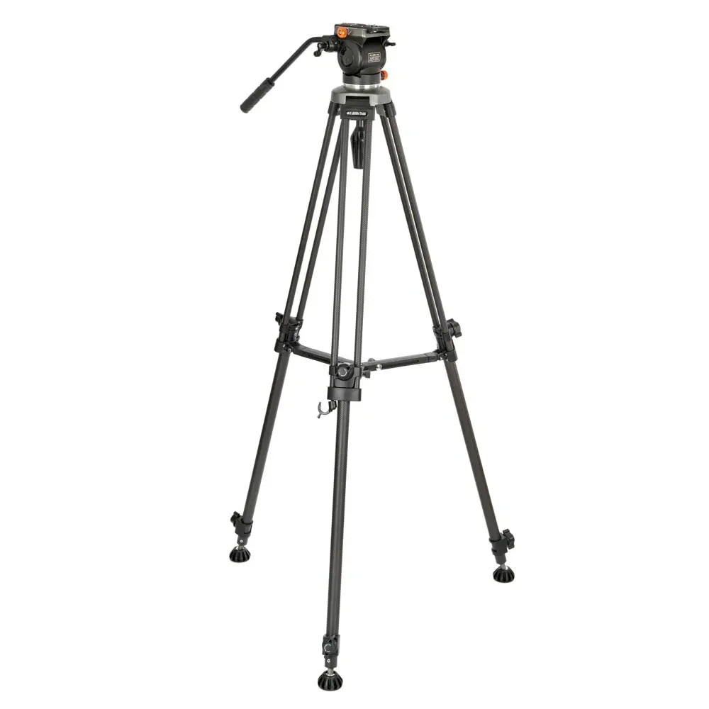 Camera tripod on a white background