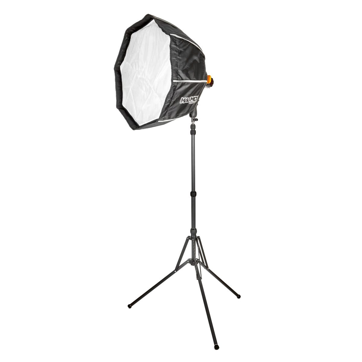 3 Legged Thing Luna Light Stand Darkness front angle with light attached