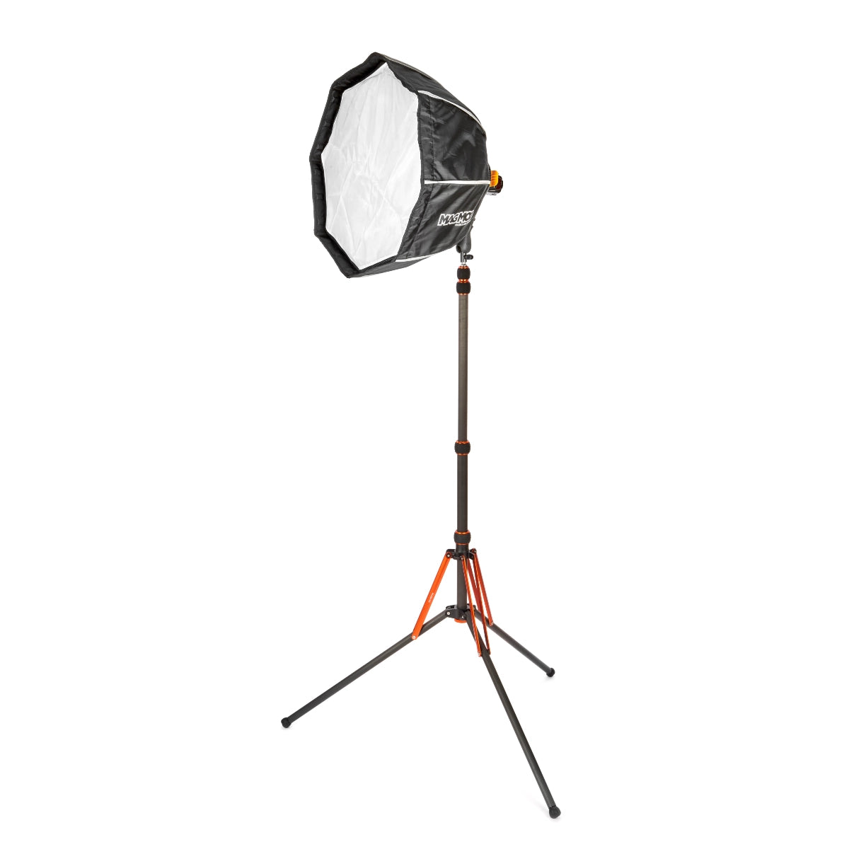3 Legged Thing Luna Light Stand Lava front angle with light attached