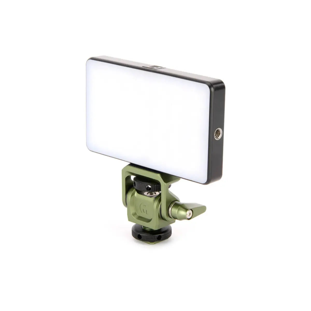 LED light with green base on a white background