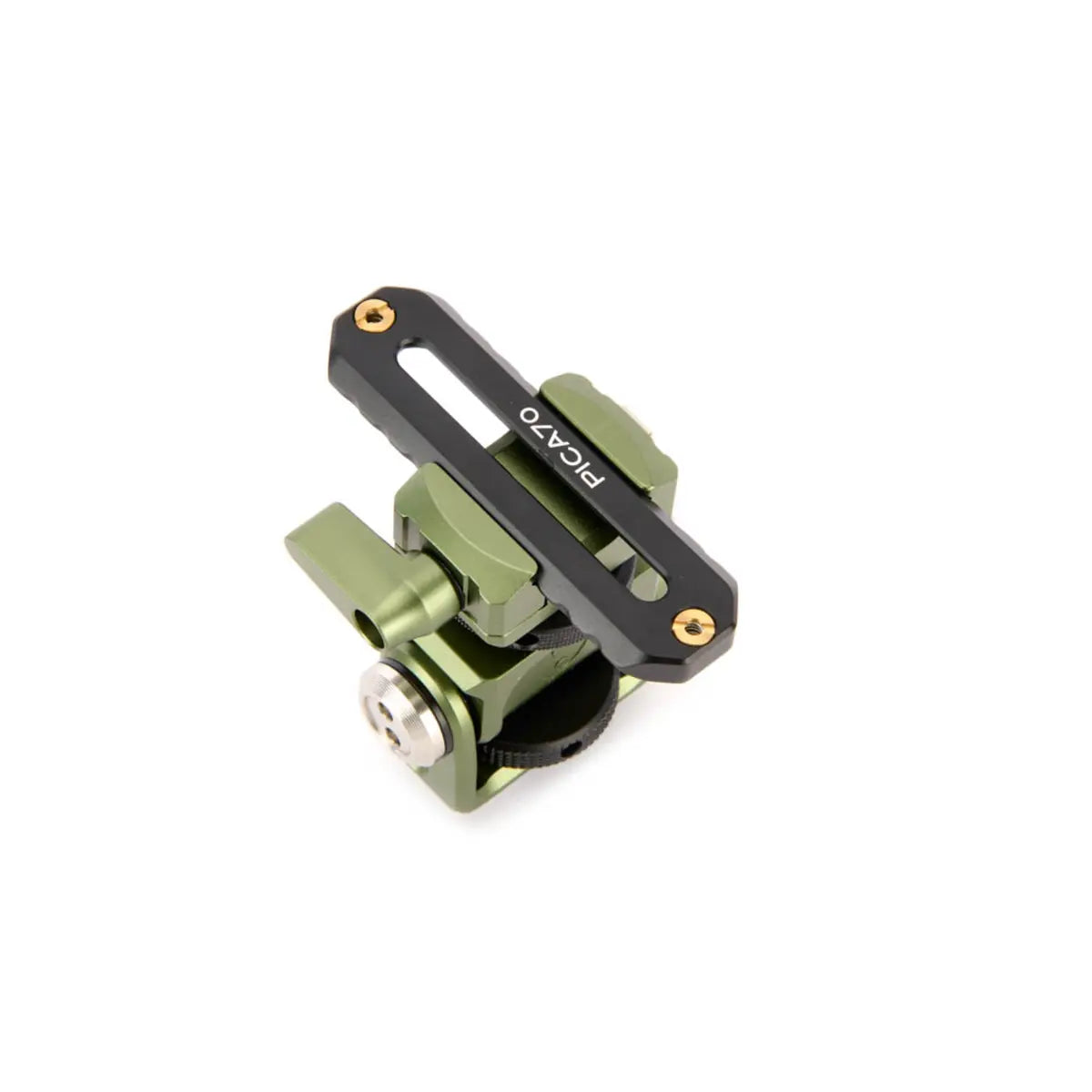Green and black metal component with 'PICAZO' branding on a white background