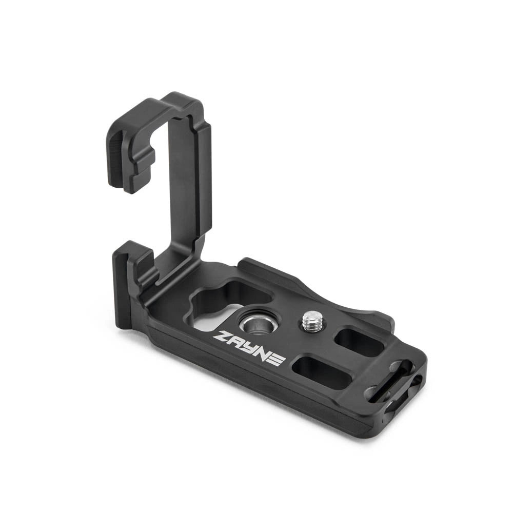 Black camera accessory with 'Zayne' branding on a white background