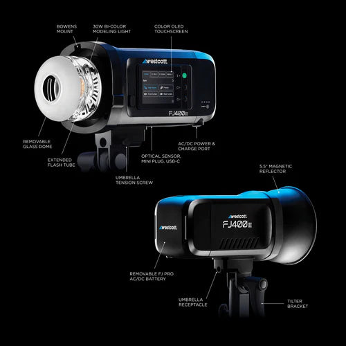 Westcott FJ400 II Strobe 2-Light Backpack Kit with FJ-X3 M Universal Wireless Trigger -(5713M)