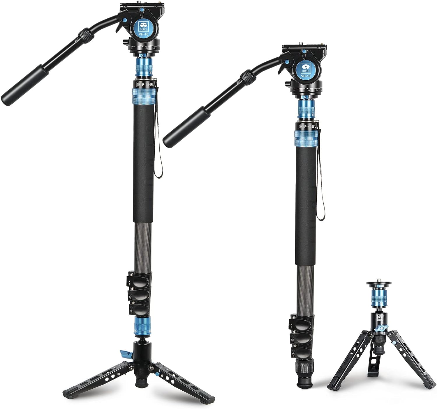 Image of SIRUI P-424FL 78.5" Carbon Fiber Camera Monopod with VH-10 Fluid Video Head