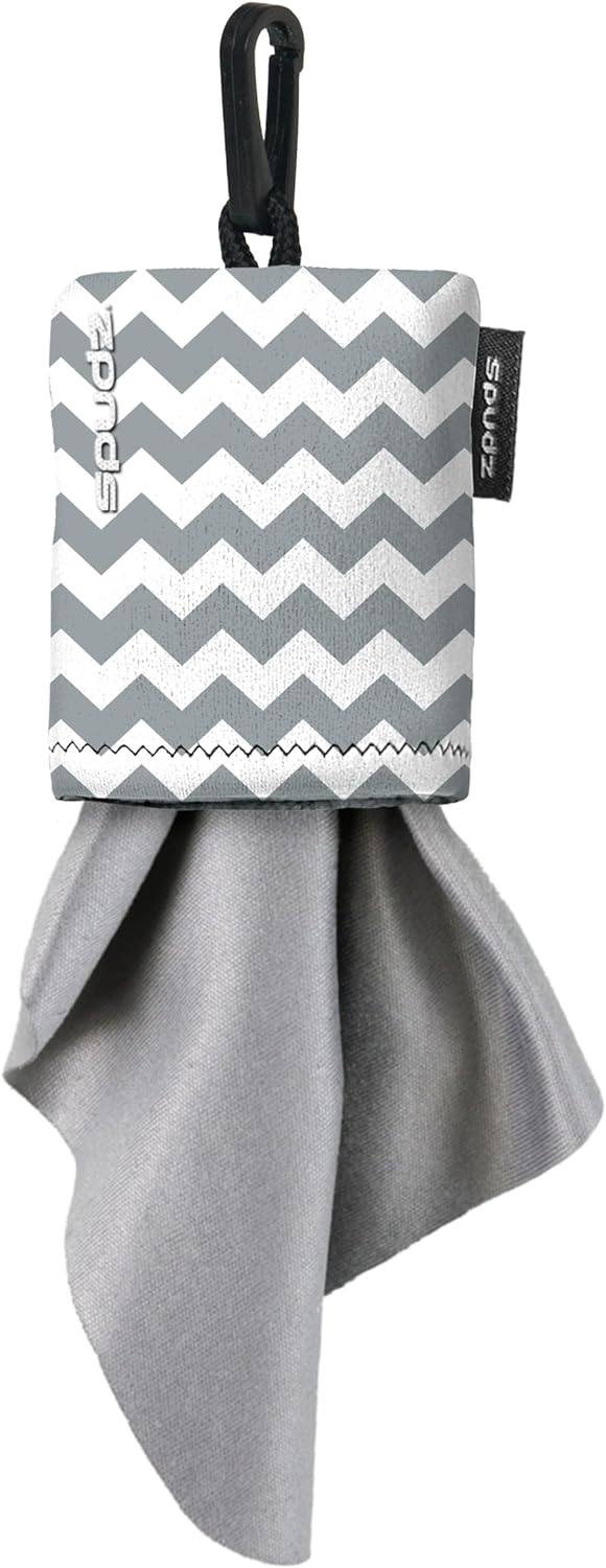 Spudz 10x10 Classic Lens Cloth In Pouch  - Gray Chevron