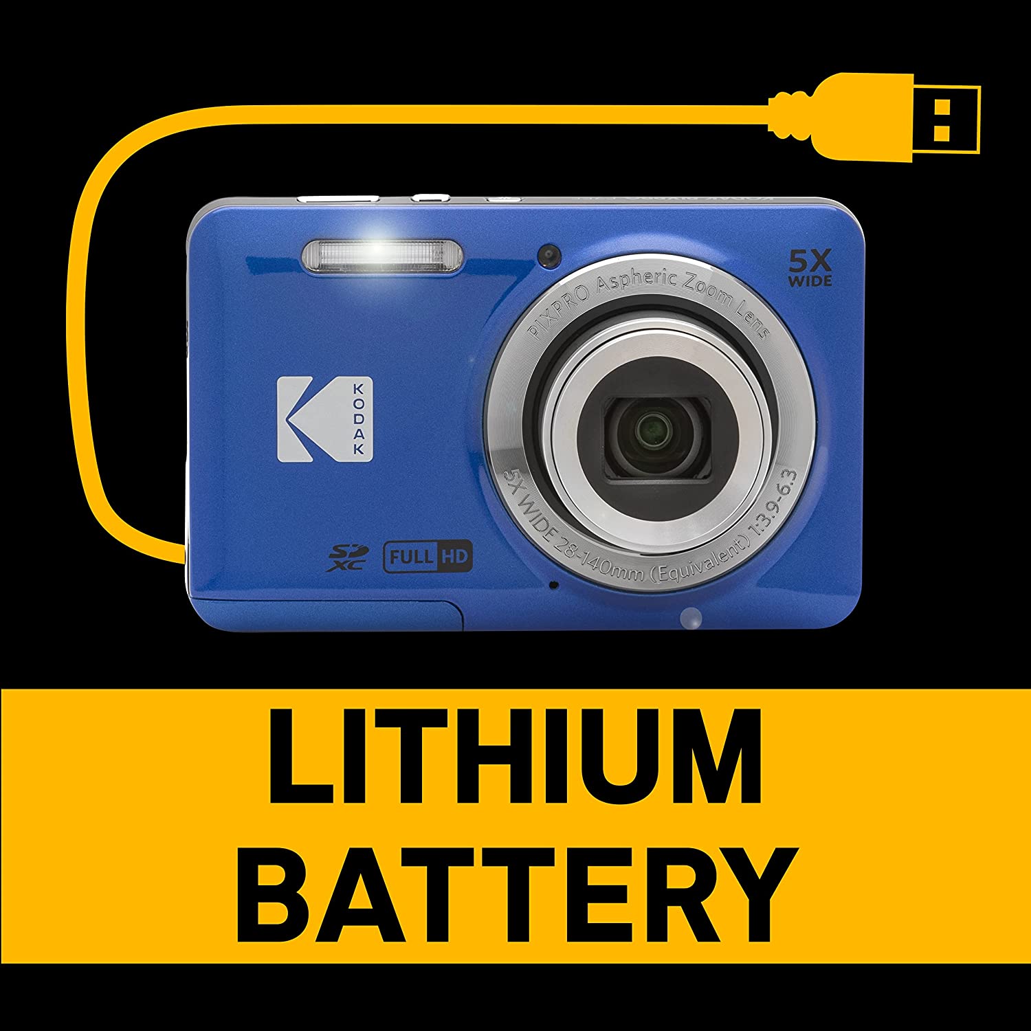 Clearance Kodak PIXPRO FZ55 16MP 5x Zoom Compact Camera - Blue