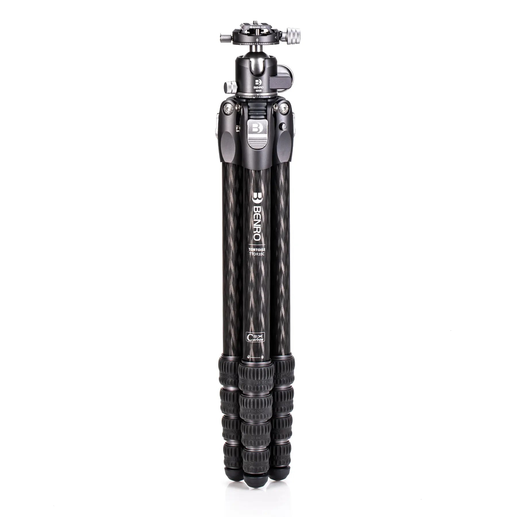 Benro Tortoise 35C Carbon Fibre Tripod with GX35 Ballhead Kit side angle with legs folded 