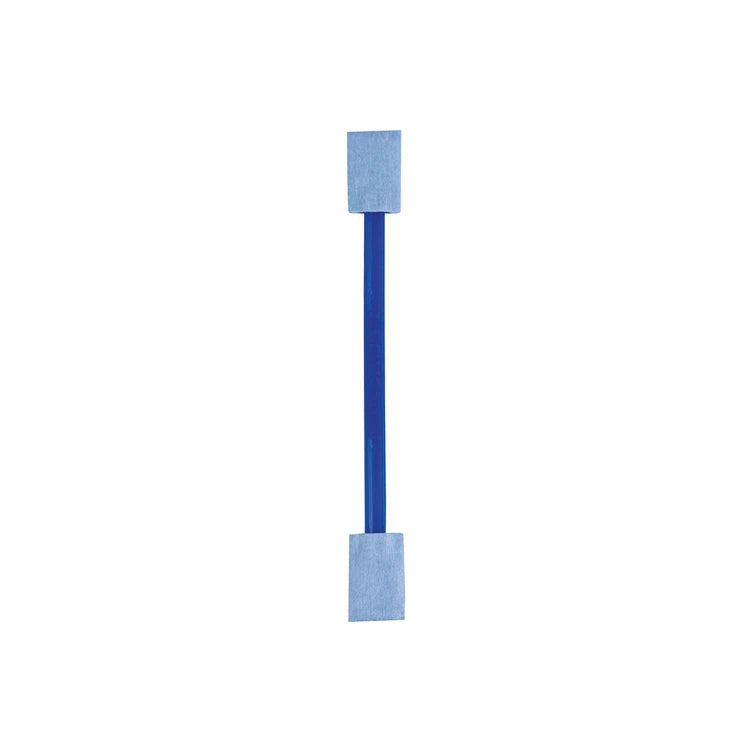 Blue rectangular object on a white background