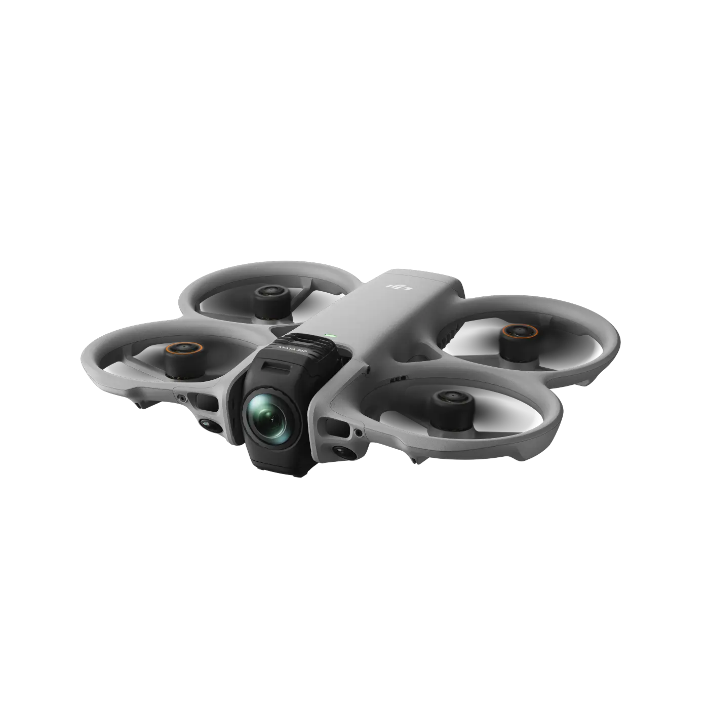 White drone with a camera on a transparent background