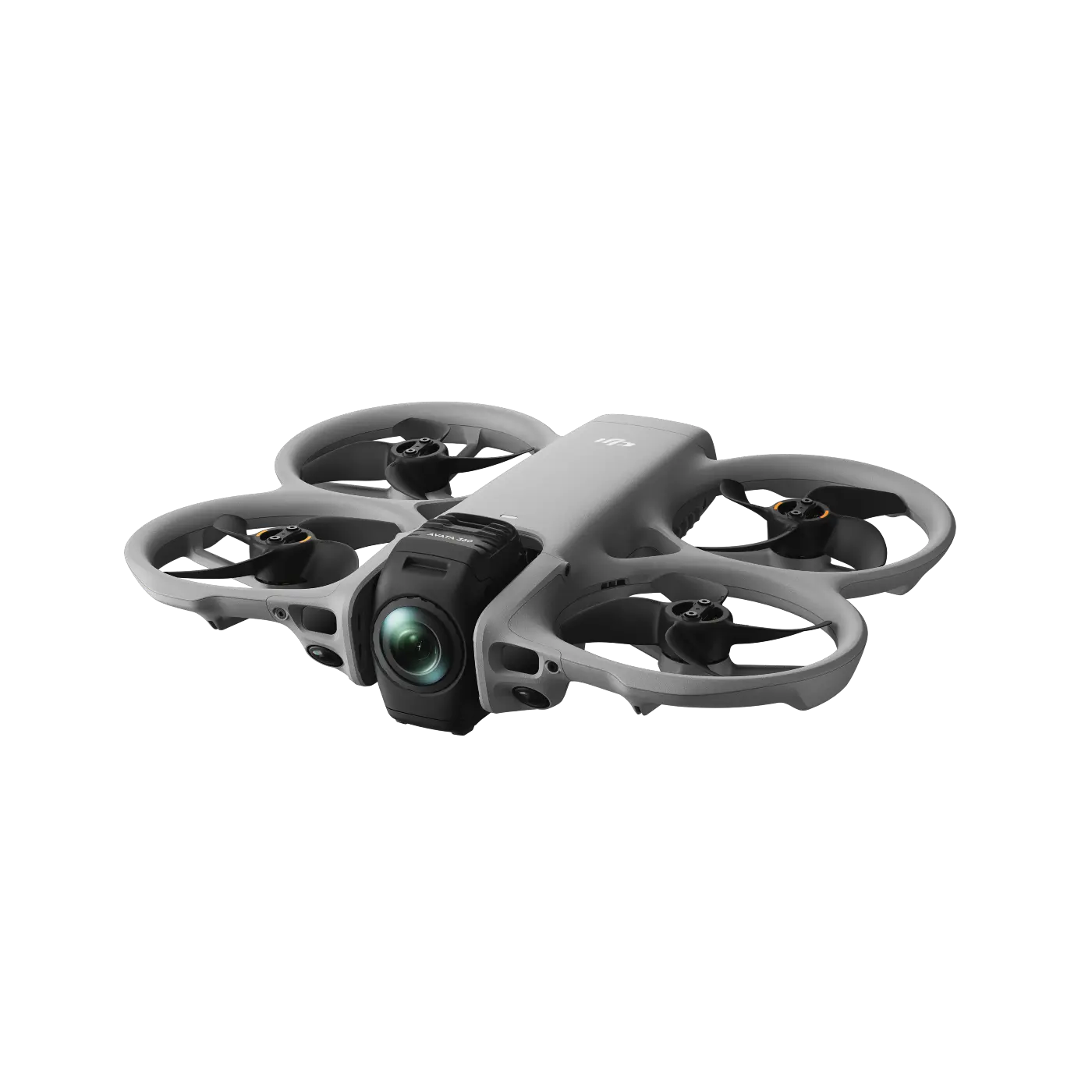 White drone with a camera on a transparent background