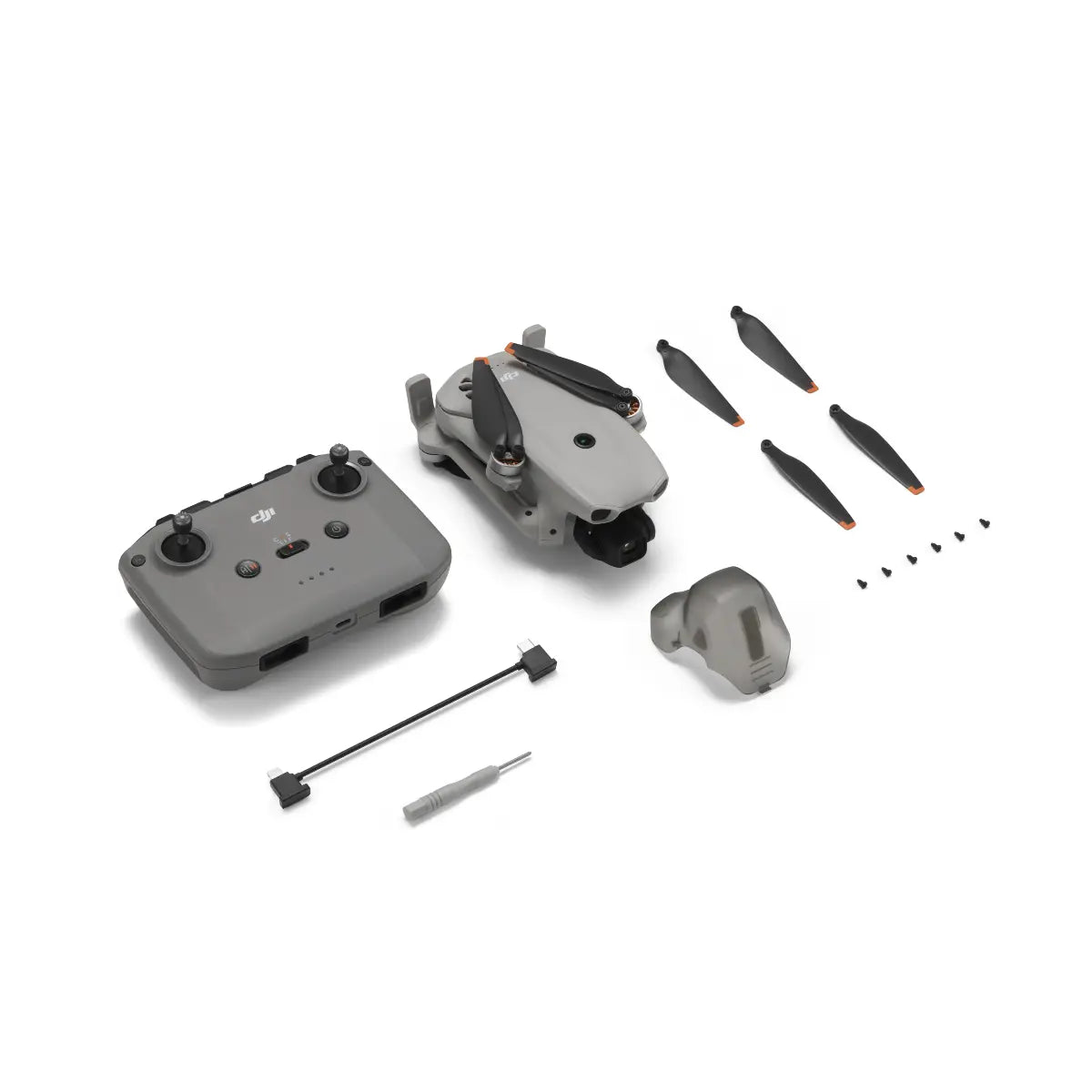 DJI Mavic Mini drone and accessories on a white background