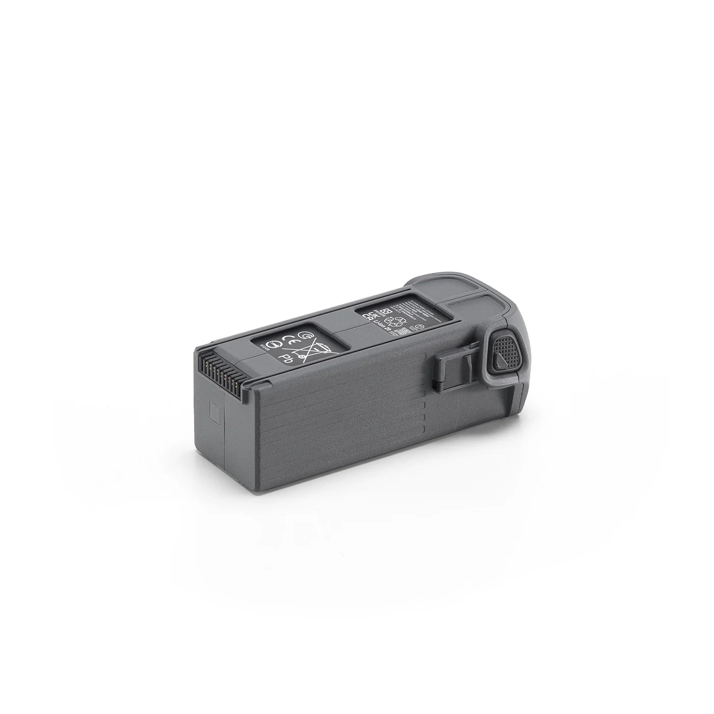 Black battery pack on a white background