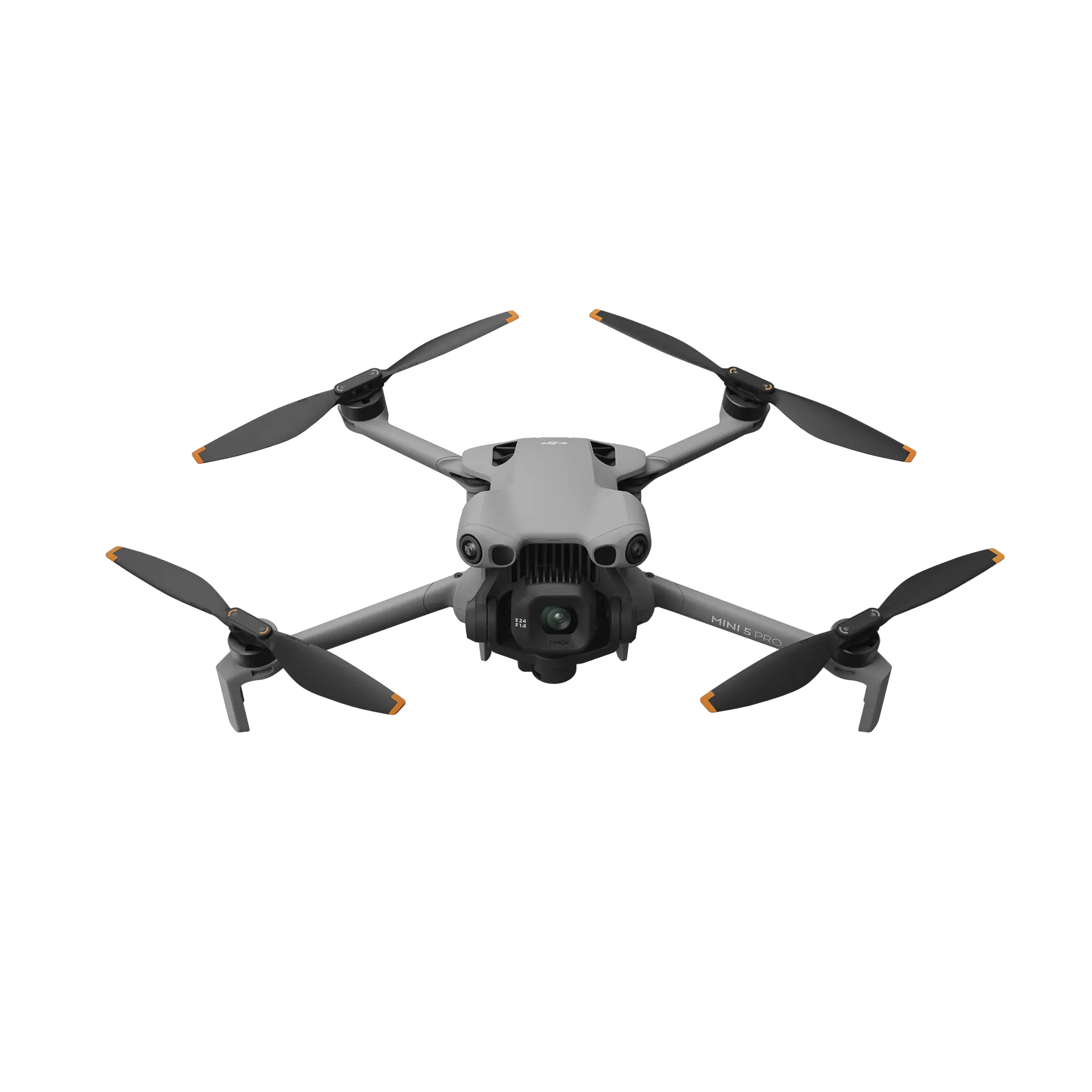 Gray drone with four propellers on a white background