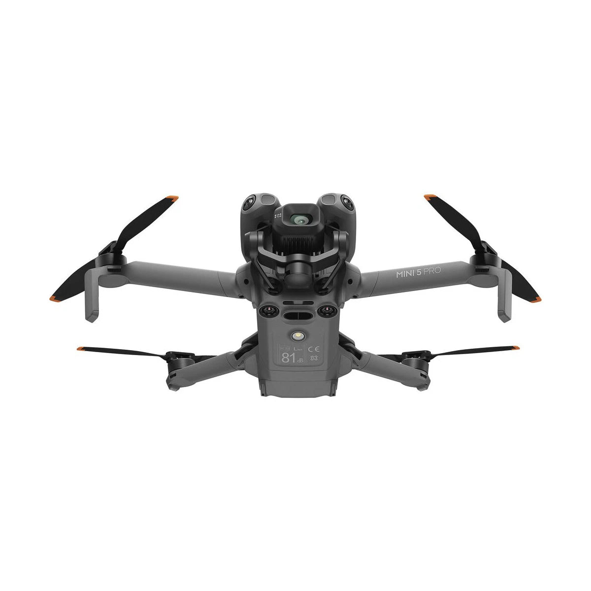 Gray drone with propellers on a white background