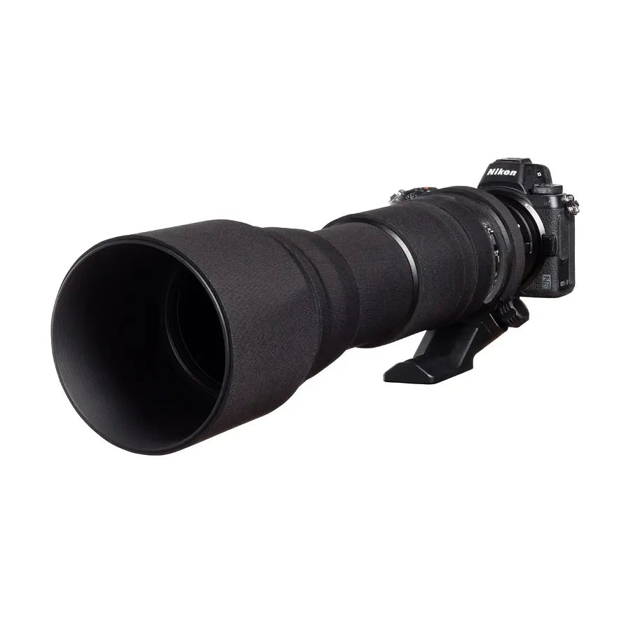 Camera lens with a Nikon brand name on a white background