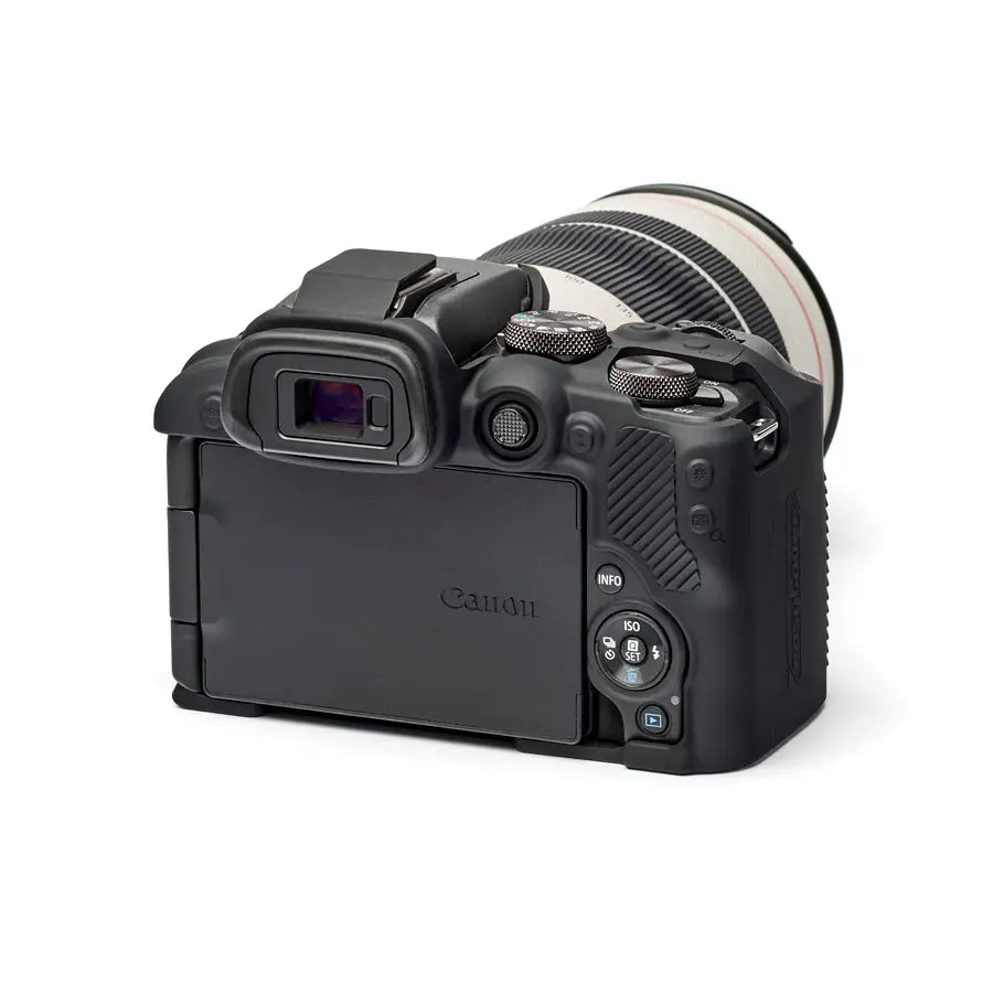 Canon camera with lens on a white background