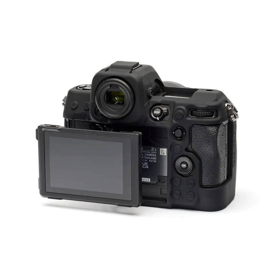 Camera body with screen on a white background