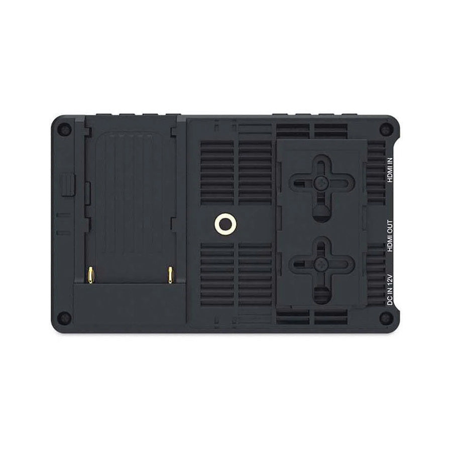 Black electronic module with various ports and connectors on a white background