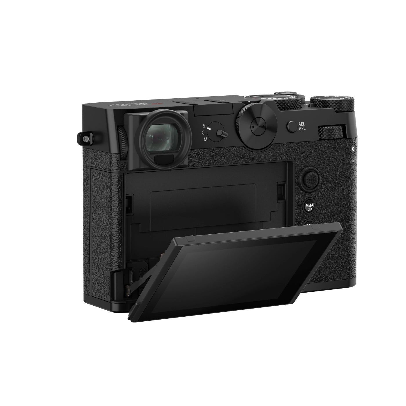 Fujifilm GFX 100 RF Fixed-Lens Medium Format Camera - Black back with screen rotated down