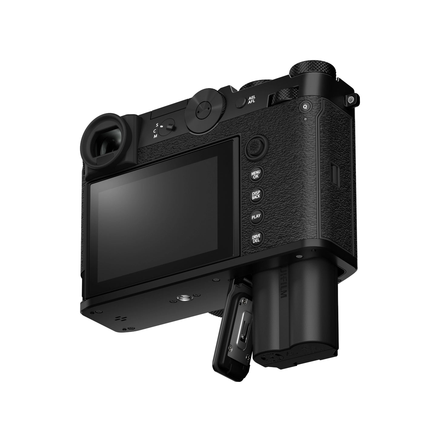 Fujifilm GFX 100 RF Fixed-Lens Medium Format Camera - Black back with battery door open