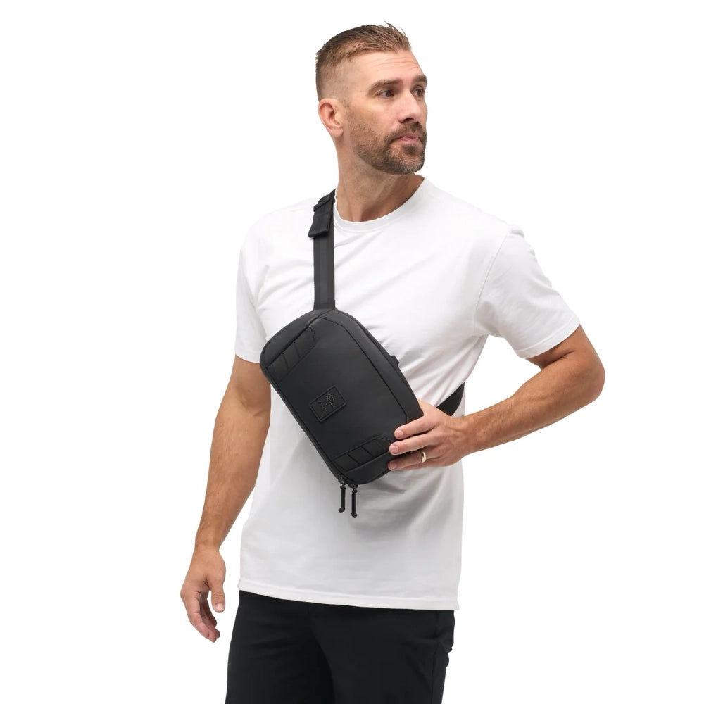 Gomatic McKinnon Camera Sling 5L front angle on model